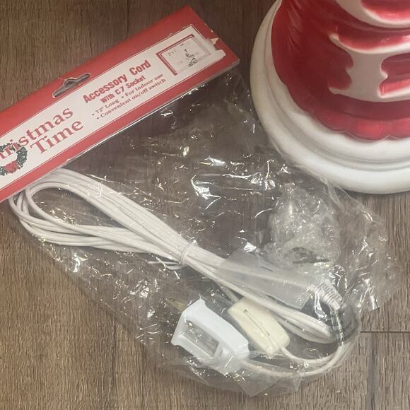 Vtg Empire Blow Mold Noel Red Candlestick Christmas 26" Lighted NEW Cord 1970 - Picture 2 of 5